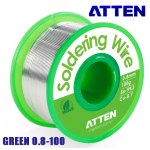 ATTEN Soldering Wire Green 0.8-100 είναι κόλληση RoHS για ηλεκτρικό κολλητήρι και αερίου 0.8mm 100gr Sn99.3 Cu0.7 χειροτεχνίες μοντελισμό